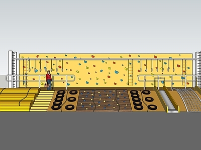 现代儿童攀爬组合游乐设施