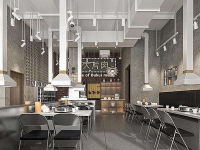 现代烤肉店 烧烤店 餐馆 餐厅 堂食 卡座 餐桌椅 墙面装饰 点餐台