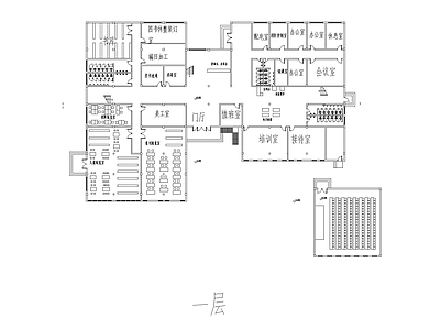 现代简约图书馆施工图