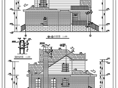 欧式简约别墅建筑全套施工图