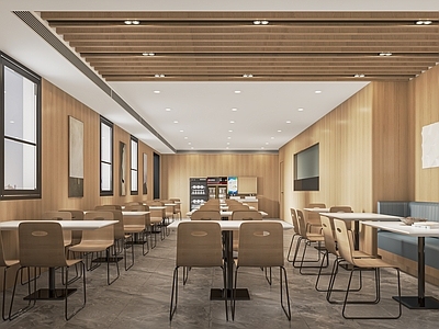 现代食堂 员工餐厅 大学食堂 公共餐厅 学生食堂 打饭窗口 餐桌椅