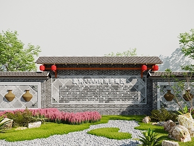 新中式景墙