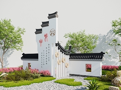 新中式景墙