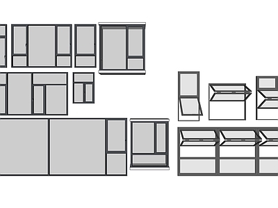 现代铝合金窗户组合