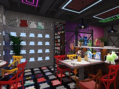 工业风牛蛙火锅店