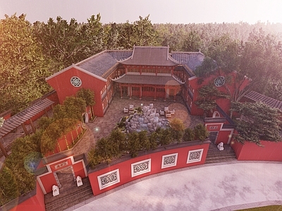 中式王爷庙古建筑