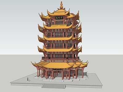 中式风格古建筑 黄鹤楼