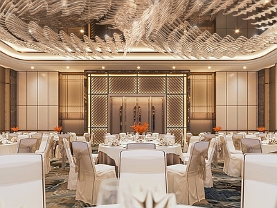 现代酒店宴会厅 大型宴会厅 接待厅 大型饭厅