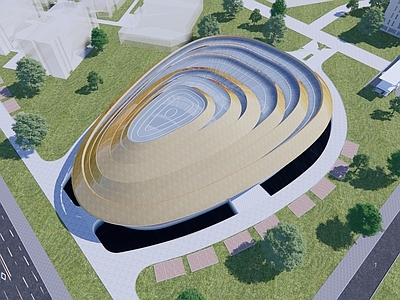 现代体育馆建筑 封闭