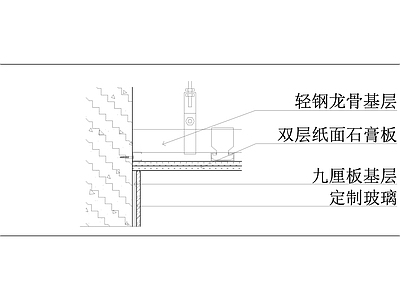 墙面玻璃与顶面石膏板收口大样图库 工装综合图库 工装图库