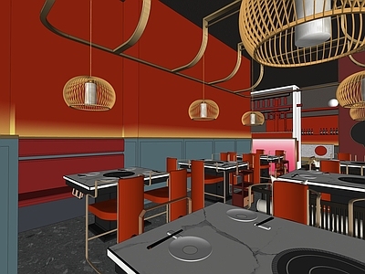 新中式极简火锅店 豆捞店