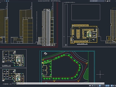 现代简约高层建筑楼盘大厦施工图