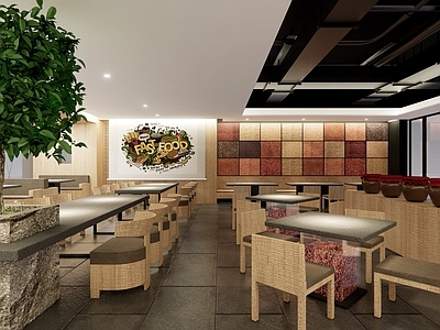 现代火锅店 快餐店 餐饮 桌椅 LOGO门店