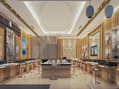 现代珠宝店 珠宝展示柜 首饰店 商场柜台 饰品店 展示柜 展柜 中岛