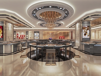 现代珠宝店 金店 珠宝展示柜 首饰店 商场柜台 饰品店 展示柜 中岛