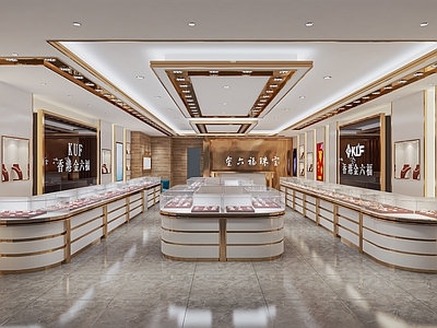 现代珠宝店 金店 珠宝展示柜 首饰店 商场柜台 饰品店 展示柜 中岛