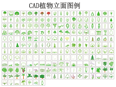 CAD植物立面图例施工图