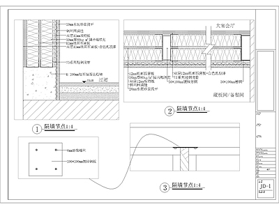 星级酒店宴会厅室内隔音隔墙施工图