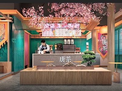 新中式唐风奶茶店