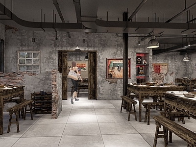 工业风火锅店