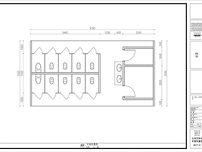 现代简约公共卫生间施工图