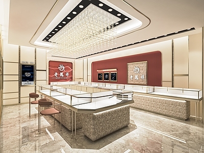 现代珠宝店 金店 珠宝展示柜 首饰店 商场柜台 饰品店 展示柜 中岛