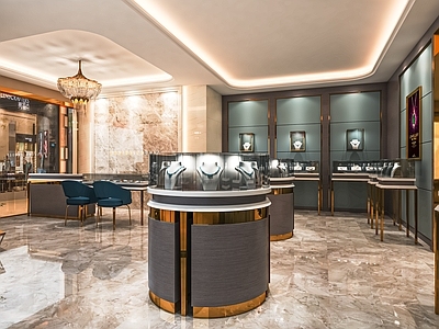 现代珠宝店 手饰柜 玉器柜 展示柜 中岛 商场柜台 珠宝展示柜