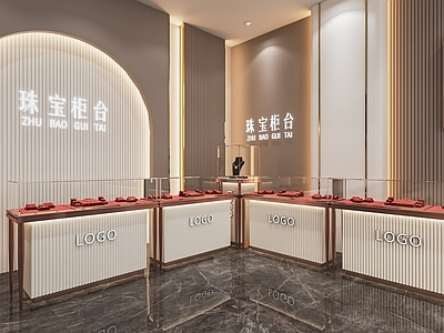 现代珠宝店 珠宝展示柜 首饰店 商场柜台 饰品店 展示柜 展柜 中岛