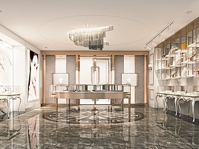 现代饰品店 精品店 玉器柜 珠宝店 展示柜 中岛 商场柜台 珠宝展示柜