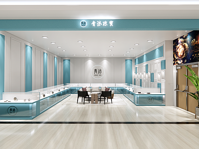 现代珠宝店 美陈 店铺 展柜