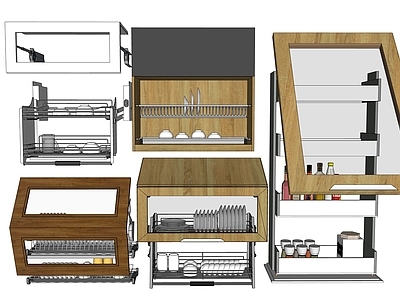 现代橱柜 碗柜 餐具柜