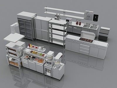 现代厨房设备 厨房用品组合 厨具 餐饮后厨设备器材