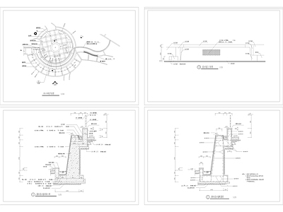 瀑布落水墙节点详图施工图