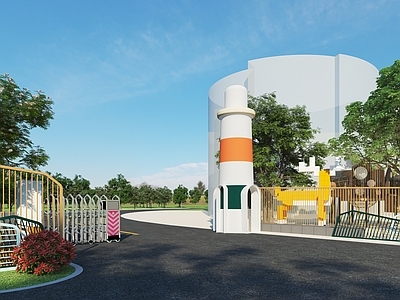 北欧幼儿园大门 学校 学校入口