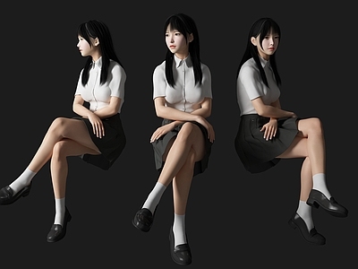 坐姿美女人物 女人 坐着的人物