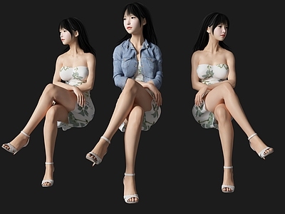 坐姿美女人物 女人