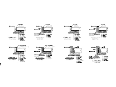 各类型垂直驳岸做法节点详图施工图