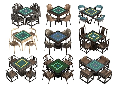 现代麻将桌椅组合 棋牌桌 麻将机 全自动麻将机