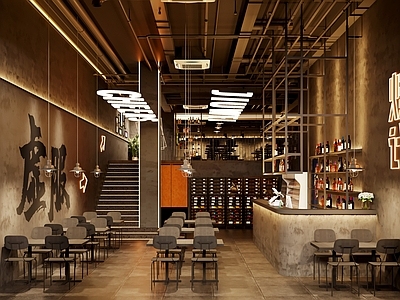 工业风烧烤店