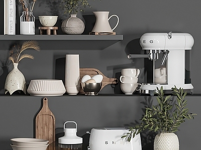 现代厨房用品 厨房用品 厨具 花艺花瓶 装饰品 陈设品 面包机 咖啡机