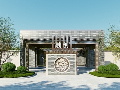 新中式入口大门