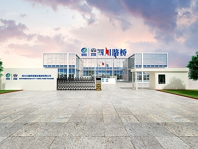 现代大门 红旗 岗亭 卫 伸缩