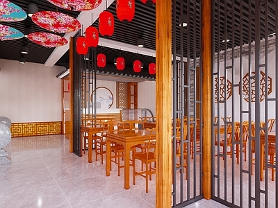 中式饭馆 面馆 饭店装修