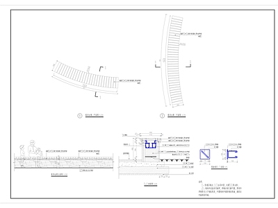 樟子松饰面坐凳条形弧形坐凳施工图 景观小品