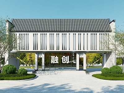 新中式小区入口大门