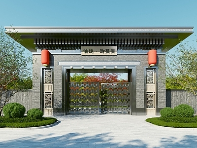 新中式入口大门