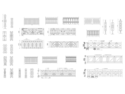 铁艺栏杆图库施工图 柱