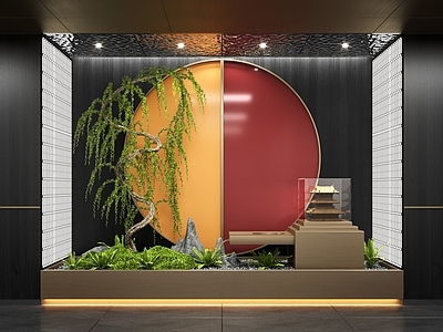 新中式室内景观小品