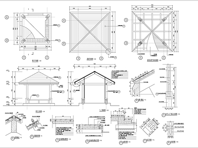 木凉亭详图施工图