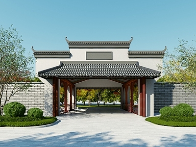 新中式入口大门